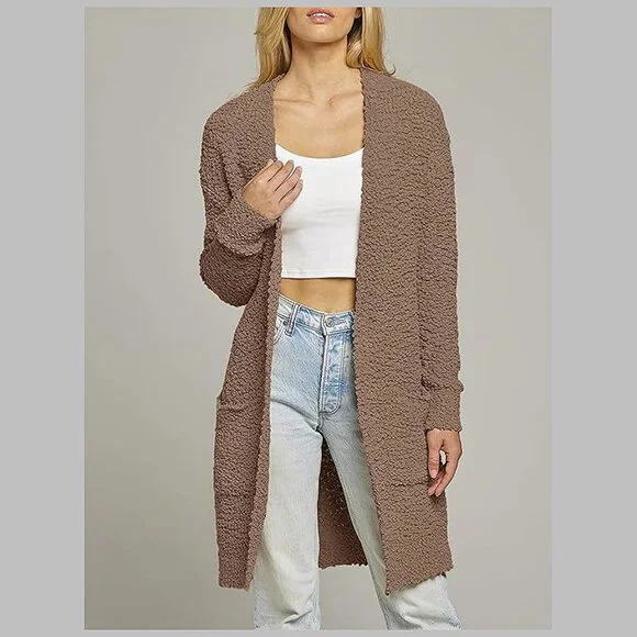 Women's Long Sleeve Soft Chunky Knit Sweater Open Front Cardigans